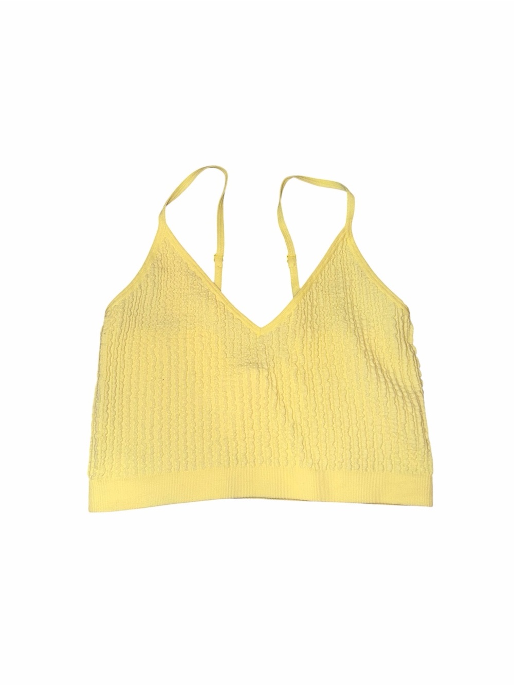 Soft Yellow Knit V-Neck Camisole with Adjustable Straps